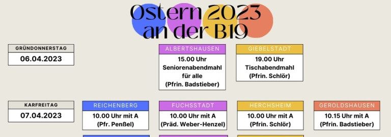 Ostergottesdienste an der B19